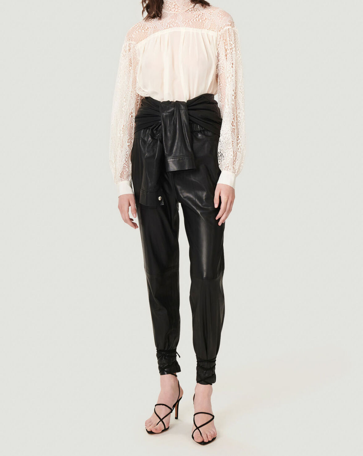 DIGWED OPEN LACE HIGH NECK TOP image number null